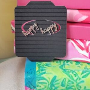 Silver Earrings That Say 'happy'